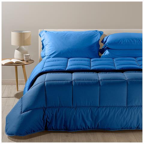 Trapunta Bicolor In Cotone Colore Blu Misura Piazza E Mezza - Foto 1