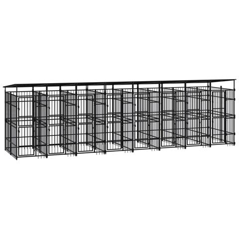 Gabbia per Cani da Esterno con Tetto in Acciaio 14,75 m² - Foto 1
