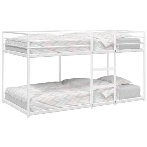 Letto a Castello senza Materasso Bianco 90x200 cm in Acciaio - Foto 2