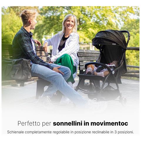 X1 Plus Passeggino - Carico fino a 22 kg - Leggero, regolabile e maneggevole - Passeggino Premium con tecnologia pieghevole con una sola mano - Nero - Foto 2