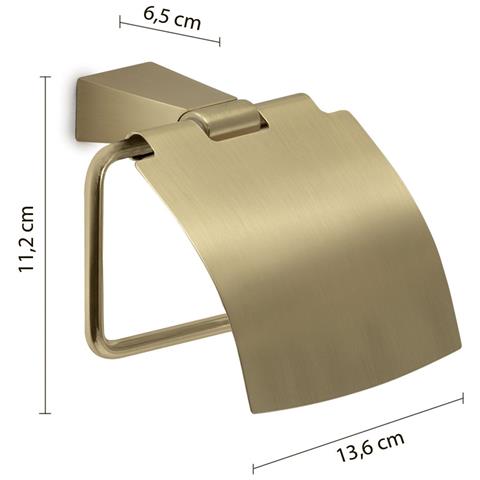 Portarotolo Coperto Da Muro In Acciaio Inox E Cromall Tn25 Serie Tonale Oro Matt - Foto 2