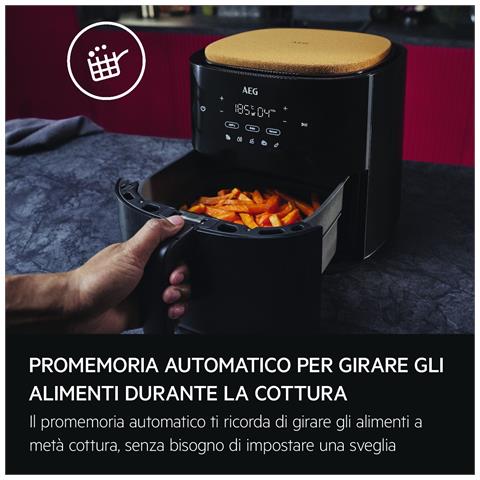 Friggitrice ad aria AAF7B, 7L, Rivestimento antiaderente, 1800 W, 8 programmi preimpostati, Lavabile in lavastoviglie, Timer 0-60min, 80-200°c, Nero - Foto 2