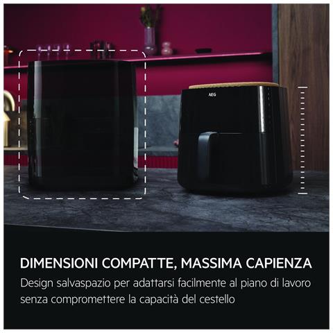 Friggitrice ad aria AAF7B, 7L, Rivestimento antiaderente, 1800 W, 8 programmi preimpostati, Lavabile in lavastoviglie, Timer 0-60min, 80-200°c, Nero - Foto 6