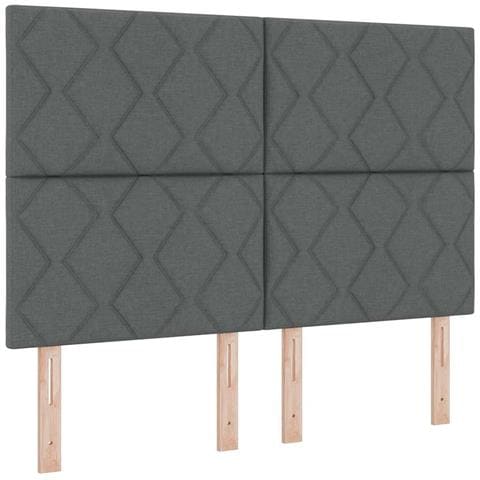 Testiera con luci a strisce a LED Grigio 160 cm Tessuto - Foto 1