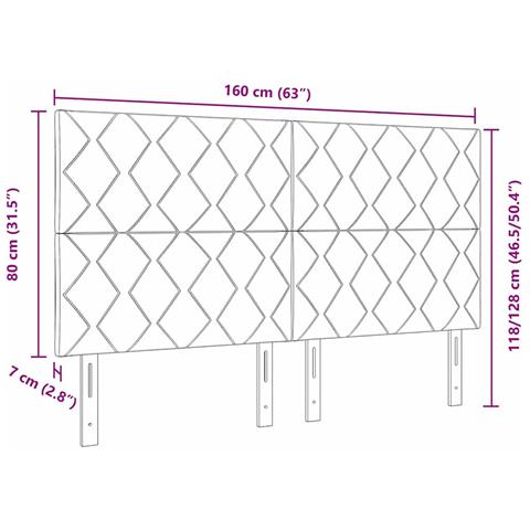 Testiera con luci a strisce a LED Grigio 160 cm Tessuto - Foto 9