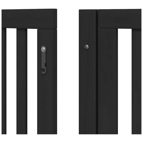 Cancello Cani Porta Pieghevole Nero 10 Pannelli 800 cm Pioppo - Foto 9