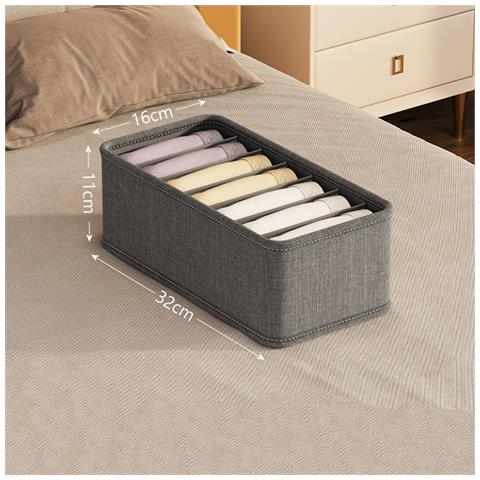 Set Di 3 Scatole Portaoggetti Grigie - Organizzatori Per Cassetti Per Lingerie, Calze E Reggiseni - Foto 6