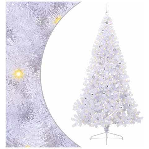 Albero di Natale artificiale Bianco 240 cm PVC e Acciaio - Foto 1