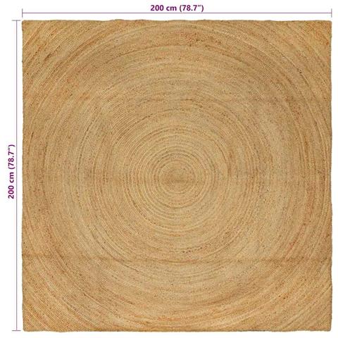 Tappeti per area Quadrato Marrone 200 x 200 cm Juta - Foto 8