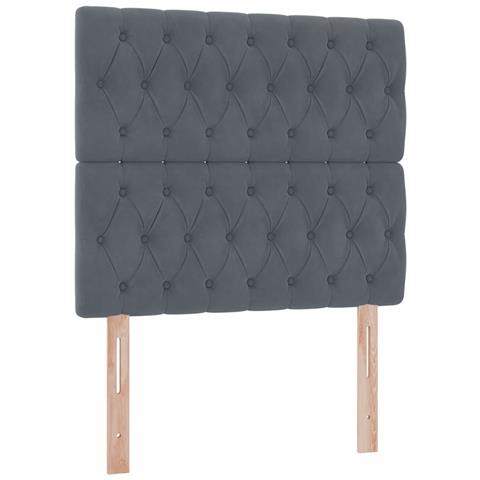 Letto con contenitore e materasso Grigio scuro 100 x 200 cm - Foto 9