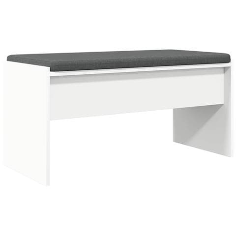 Panca per ingresso con cuscino Bianco 80 x 38 x 46 cm - Foto 1