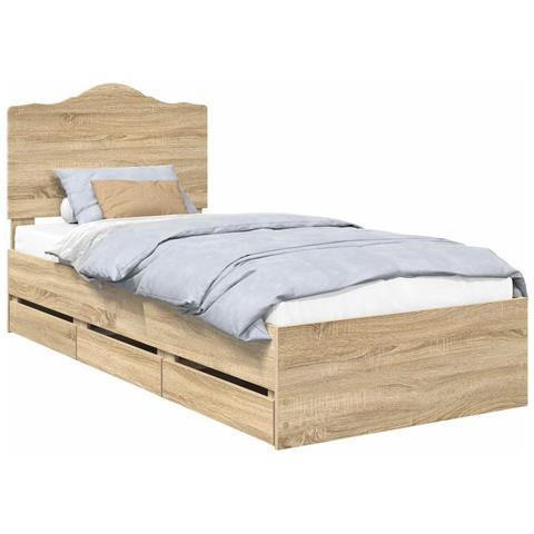 Struttura del letto con cassetto Rovere Sonoma 75 x 190 cm - Foto 1