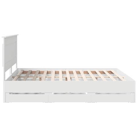 Struttura del letto Bianco 200 x 200 cm Legno Ingegnerizzato - Foto 9