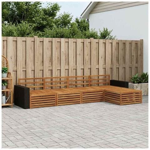 Set di divani da esterno 5 pcs Naturale - Foto 2