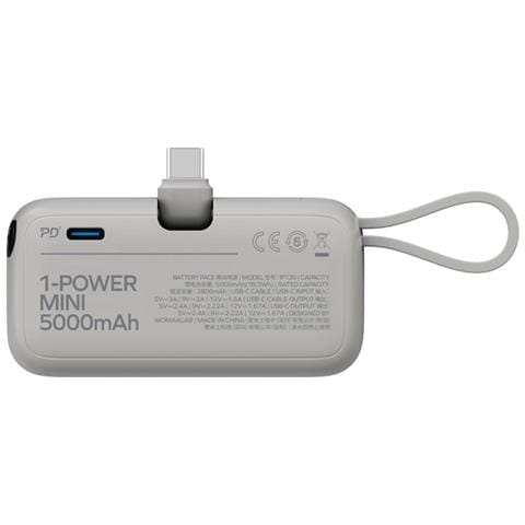 Power Bank - Grigio, 5000 mAh, 20W - Foto 2