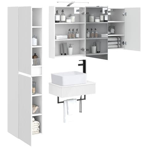 Set di mobili per il bagno 5 pcs Bianco - Foto 2