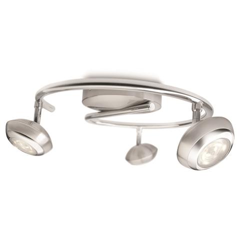 Sepia Faretto 3 Luci Led A Forma Di Spirale Acciaio Spazzolato Con Dettaglio Cromo - Foto 1