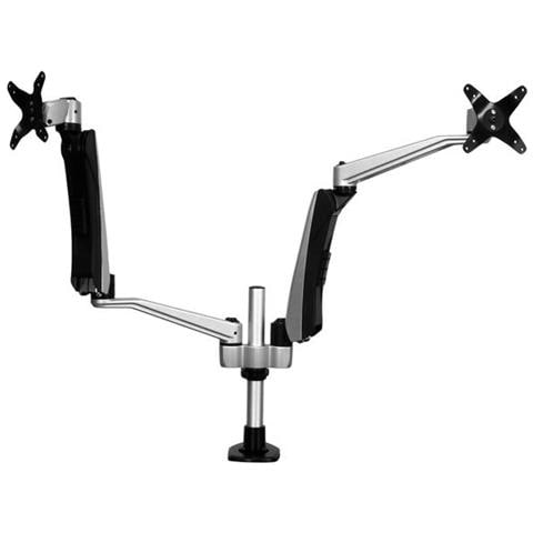 Supporto per Doppio Monitor con bracci articolati - Accatastabile -Braccia intercambiabili con Regolazione di Altezza a Molle - Foto 2