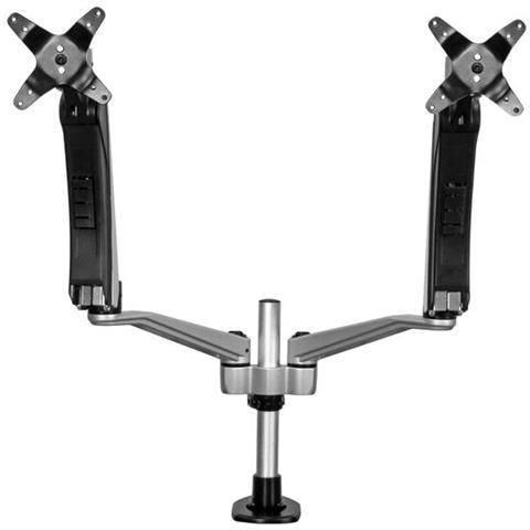 Supporto per Doppio Monitor con bracci articolati - Accatastabile -Braccia intercambiabili con Regolazione di Altezza a Molle - Foto 1