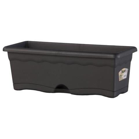 Fioriera Rettangolare Plastiken - 50 X 20 Cm Con Vassoio - Antracite - Foto 1