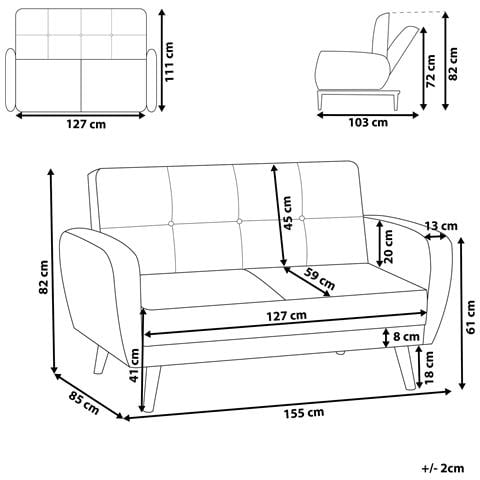 Divano Reclinabile A 2 Posti In Tessuto Grigio Chiaro Florli - Foto 17