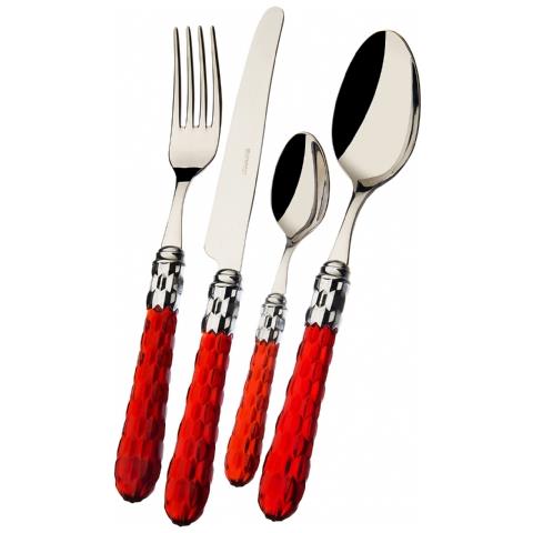 Servizio Posate 24 Pz. ""cristallo"" Rosso - Foto 1