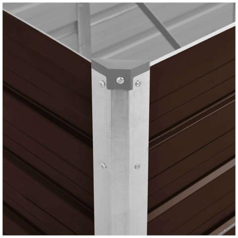 Fioriera Per Giardino Marrone 240x80x45 Cm In Acciaio Zincato - Foto 2