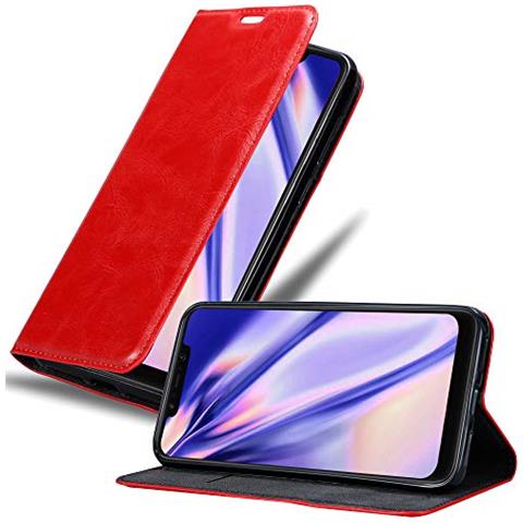 Custodia Compatibile Con Xiaomi Pocophone F1 In Rosso Mela - Coperchio Protettiva Con Chiusura Magnetica, Funzione Stand E Tasca Per Le Carte - Foto 1