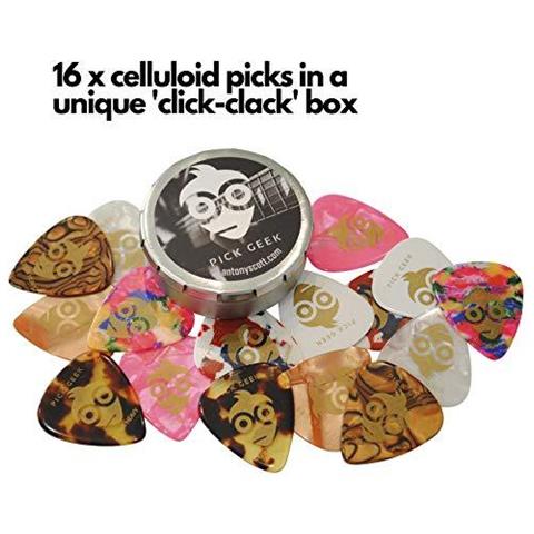 Scegli Scelte Geek Chitarra 16 Cool Chitarra Personalizzata Scelte Tuo Elettrico Acustico O Basso Chitarra X Pesante Pesante Medio E Luce Presentato In Una Di Lusso Progettata Metallo Pocket Box Per Girls Guys Un Regalo Perfetto - Foto 4