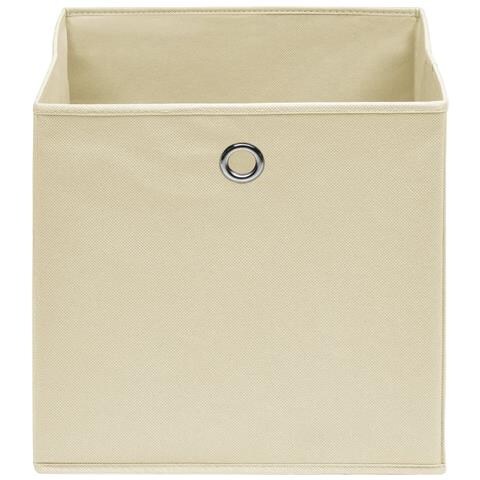 Contenitori 10 pz in Tessuto non Tessuto 28x28x28 cm Crema - Foto 2