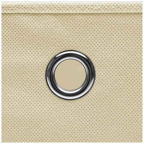 Contenitori 10 pz in Tessuto non Tessuto 28x28x28 cm Crema - Foto 5