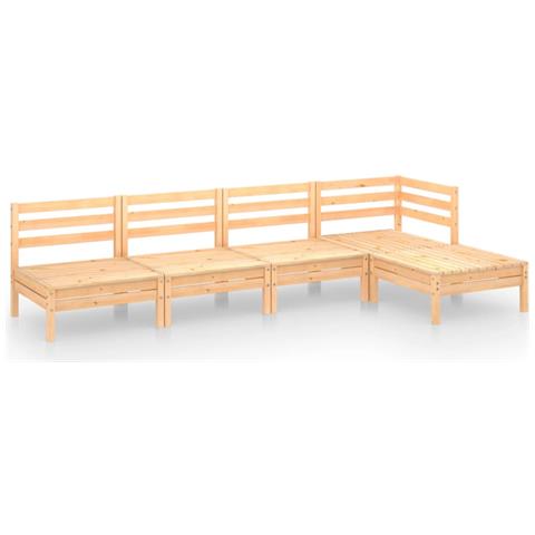 Set Salotto da Giardino 5 pz in Legno Massello di Pino - Foto 1