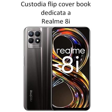 Custodia A Libro Book Case Per Realme 8i Black - Foto 2