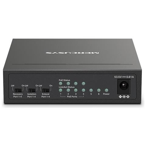 Switch MS106LP Gestito RJ-45: 6 Fast Ethernet (10/100) AC /DC (PoE) Nero - Foto 3