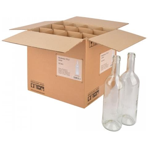 Scatola Portabottiglie In Cartone Con 12 Bordolesi Da 75 Cl Ciascuna., Bianco - Foto 1