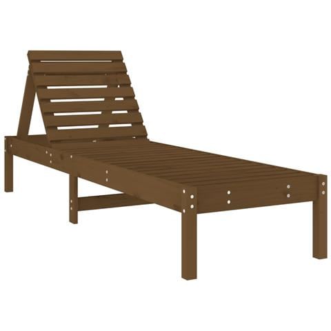 Lettino Prendisole Miele 199,5x60x74 Cm Legno Massello Di Pino - Foto 2