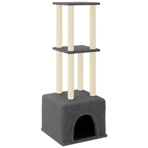 Albero Per Gatti Con Tiragraffi In Sisal Grigio Scuro 133,5 Cm - Foto 1