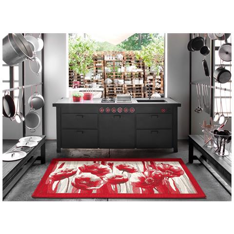 Tappeto Passatoia Cucina Corsia Retro Antiscivolo Disegno Amsterdam By Suardi 55x240 Rosso - Foto 5