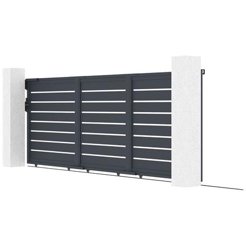 Cancello Scorrevole 5x1,6m Vogel Alluminio Grigio - Foto 2