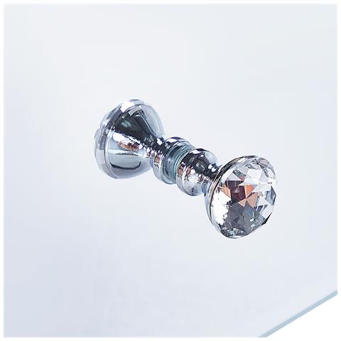 Comodino 2 Cassetti Nesle Vetro Argento Specchiato - Foto 2