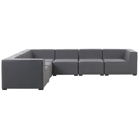 Divano Modulare 7 Posti Grigio Scuro E Nero Lato Destro Arezzo - Foto 2