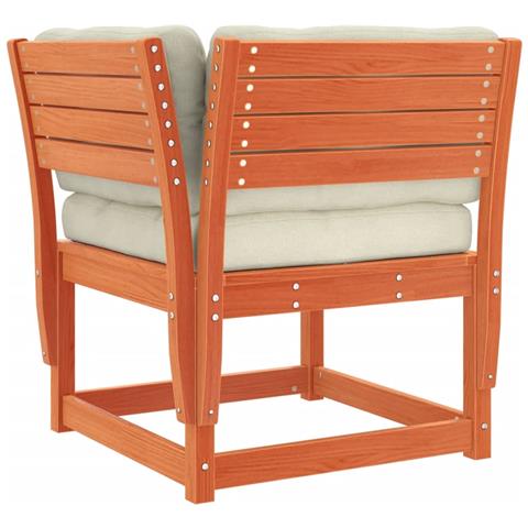 Divano Angolare Giardino Cuscini Marrone Cera 73x73x78 Cm Pino - Foto 2