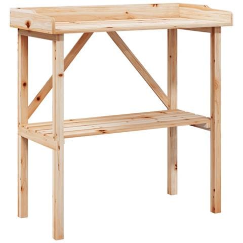 Tavolo Piante Con Ripiano 78x38x, 82,5cm Legno Massello Di Abete - Foto 2