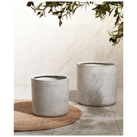 Vaso Per Piante Grigio 42 X 42 X 42 Cm Messene - Foto 1
