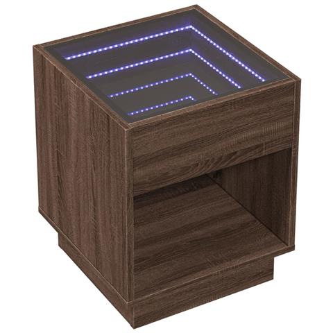 Comodino Con Led Infinity Rovere Marrone 40x40x50 Cm - Foto 3