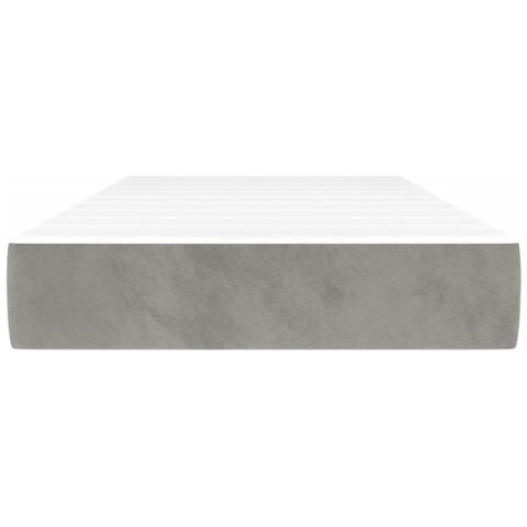 Materasso A Molle Grigio Chiaro 100x210x20 Cm In Velluto - Foto 3