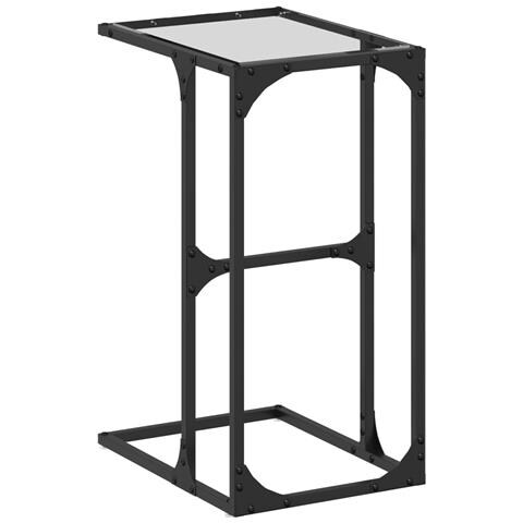 Tavolino Con Vetro Trasparente 40x30x61,5cm In Acciaio - Foto 2