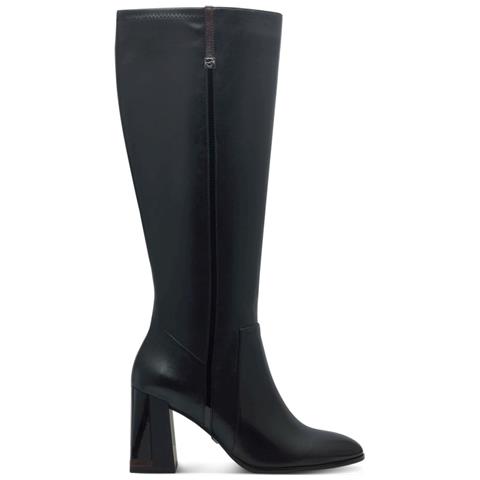 Black Comb Casual Closed Long Heeled Boot Stivali Pelle Scarpe Donna Nero Eu 40, 1-25544-43 098 - Foto 2