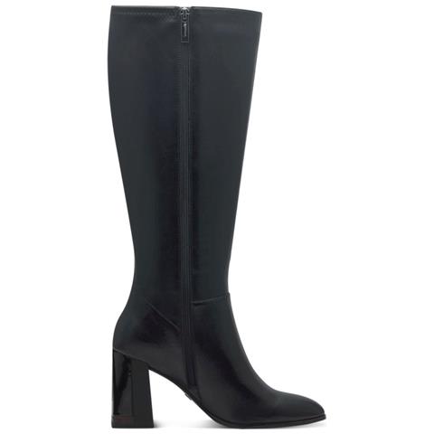 Black Comb Casual Closed Long Heeled Boot Stivali Pelle Scarpe Donna Nero Eu 40, 1-25544-43 098 - Foto 3