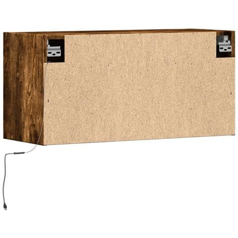 Mobile TV a Parete con Luci LED Rovere Fumo 80x31x35 cm - Foto 10